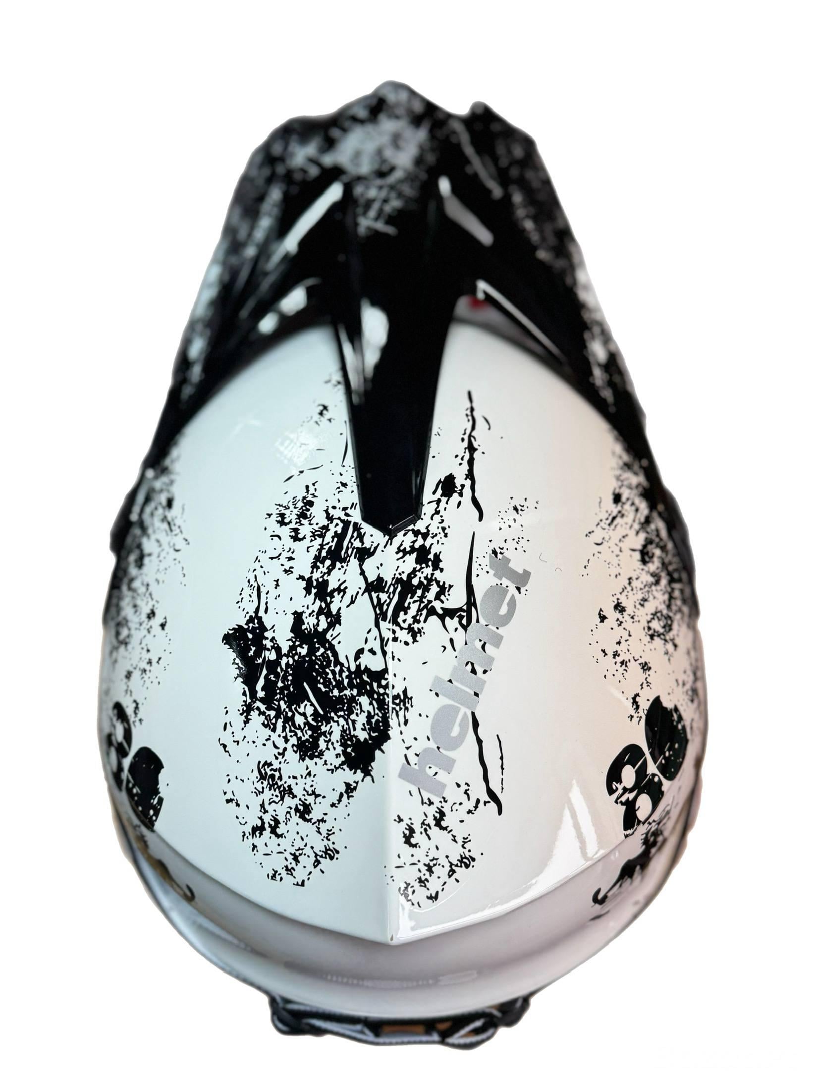 ᐉ Мотошлем эндуро кроссовый Helmet L White и очки Profi Black