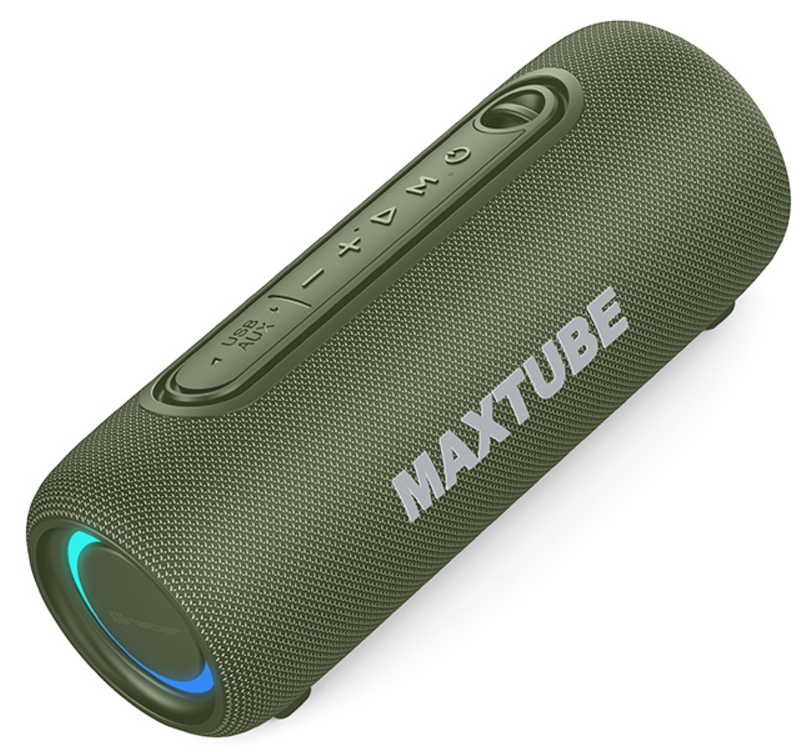 Портативная колонка Tracer MaxTube TWS Green 20W IPX-5 с RGB LED подсветкой Зеленый (TRAGLO47359)
