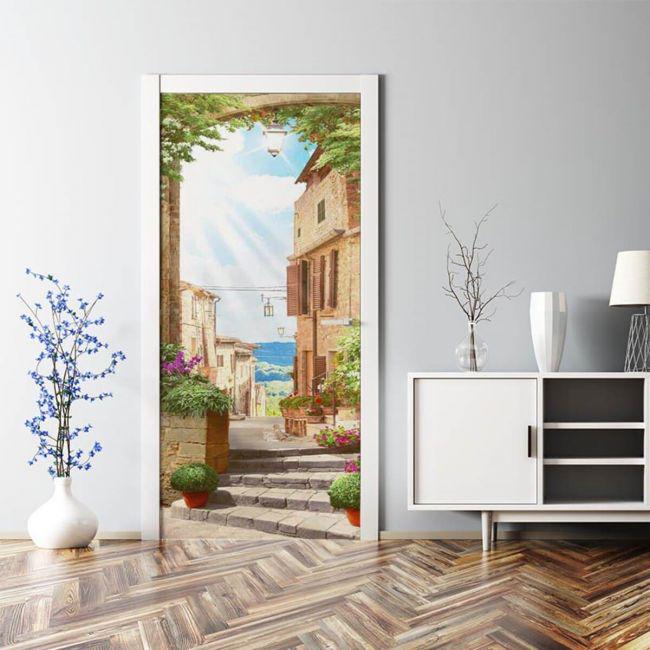 Наклейка интерьерная на двери Sticker Wall SW-00000977 Улица к морю 104х210 см