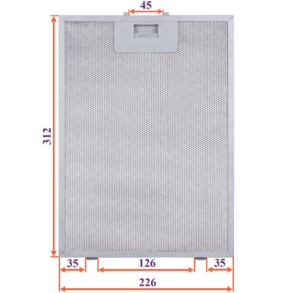 Фильтр жировой для вытяжки металлический универсальный под защелки 312x226x8 мм (00000056189) - фото 2
