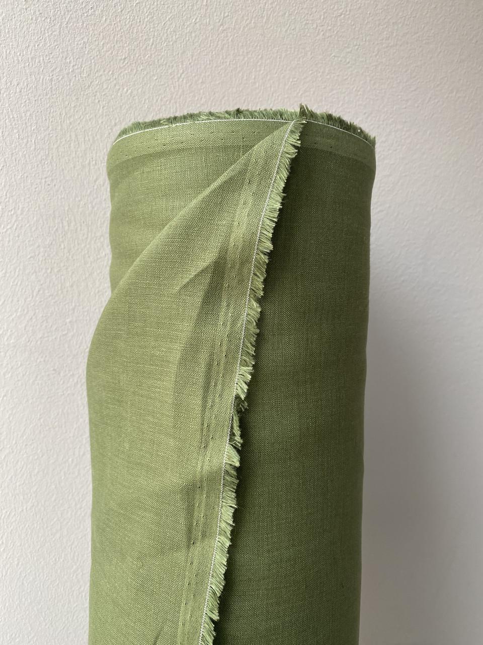 Ткань Linen Plus 100% лен Оливковый 372/054 - фото 2 Ткань Linen Plus 100% лен Оливковый 372/054 - фото 2