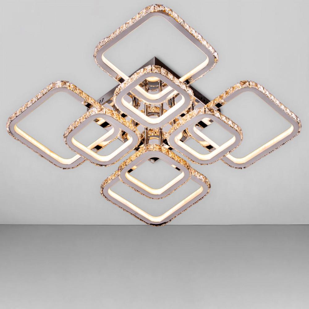 Люстра светодиодная Svet с пультом на восемь плафонов 3000-6000К 400W Хром (SY-7942/4+4 CR DIMMER)