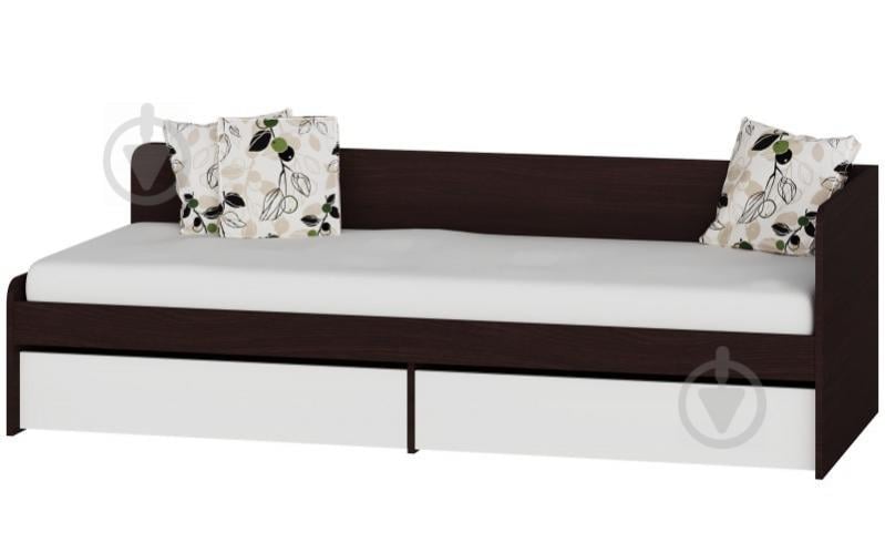 Односпальне ліжко з ящиками Еверест Соната-800 венге + білий Односпальне ліжко з ящиками Еверест Соната-800 венге + білий