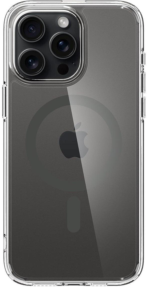 Чехол накладка для телефона Spigen Ultra Hybrid MagFit для Apple iPhone 15 Pro Max Прозрачный/Графит (ACS06577)