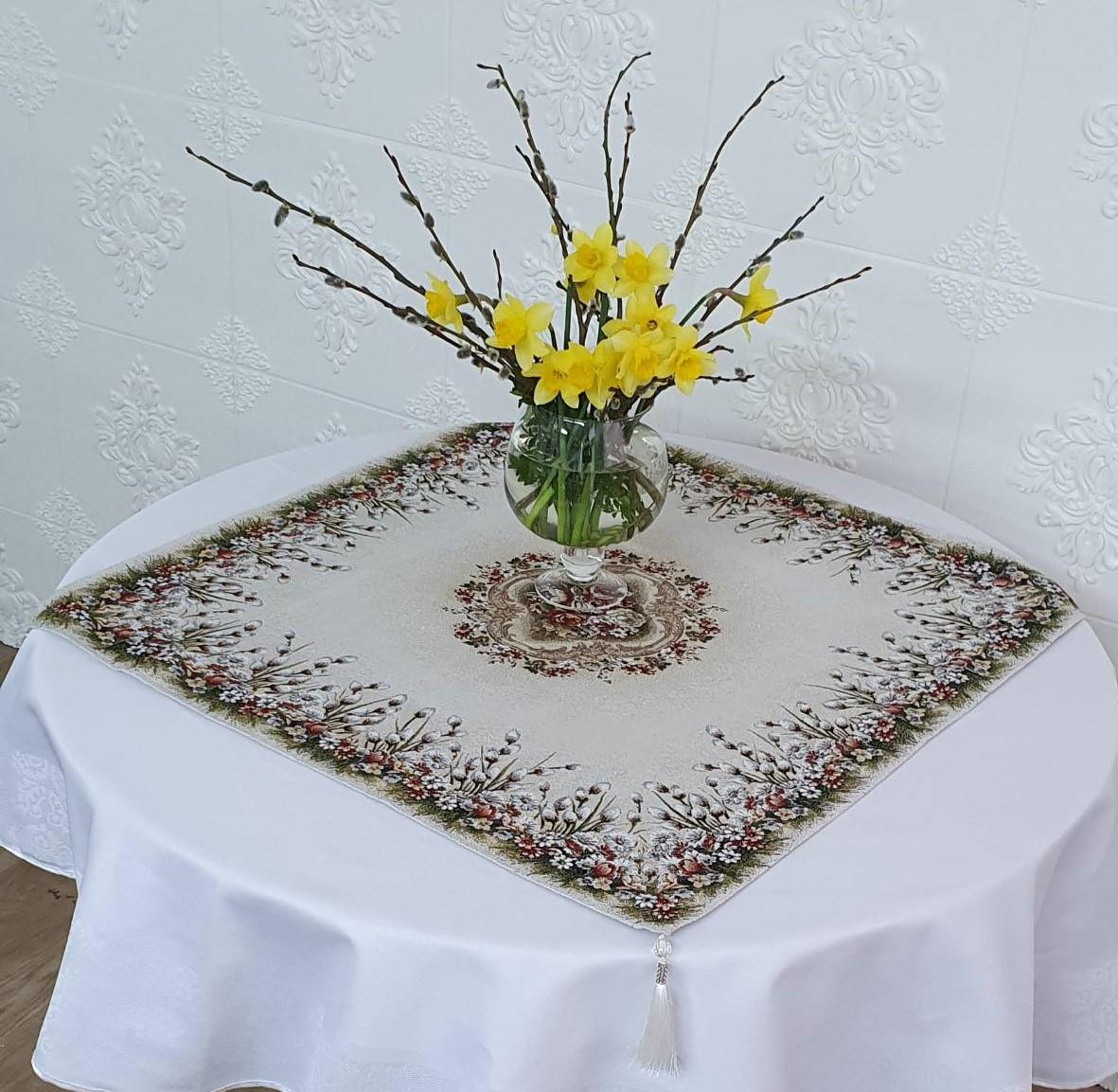 Скатертина квадратна великодня гобеленова Sagol 80x80 ST-148 (CN15821) Скатертина квадратна великодня гобеленова Sagol 80x80 ST-148 (CN15821)