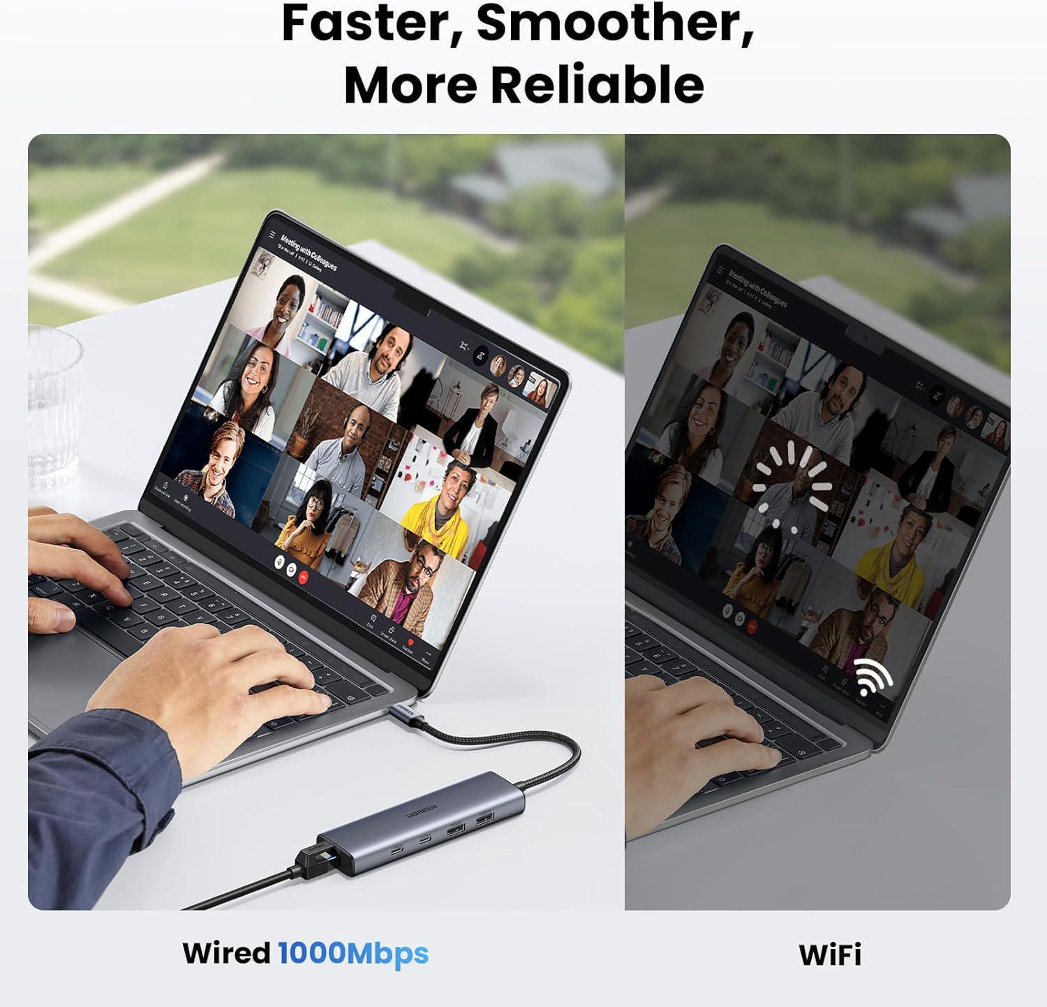 Концентратор UGREEN USB-C 3 порти USB 3.2 10 Гбіт/с 1 порт USB 2.0 Ethernet RJ45 1 Гбіт/с Сірий (45320) - фото 8 Концентратор UGREEN USB-C 3 порти USB 3.2 10 Гбіт/с 1 порт USB 2.0 Ethernet RJ45 1 Гбіт/с Сірий (45320) - фото 8