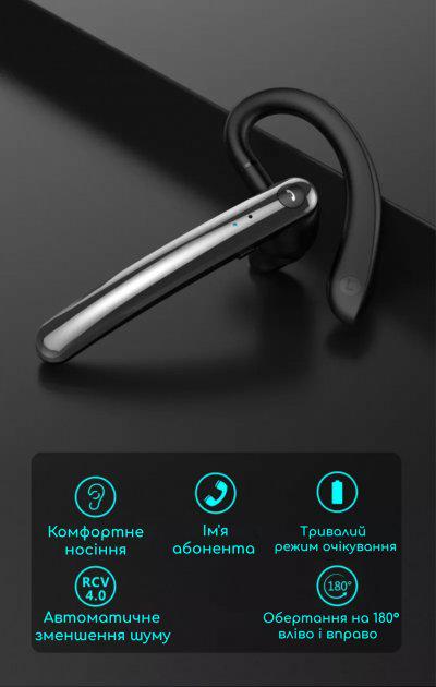 Гарнітура Bluetooth Xicami F990 чорний (11288401) - фото 8