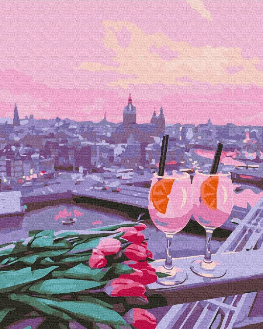 Картина по номерам Brushme Премиум Вид на розовый закат 40x50 см (PBS35681)