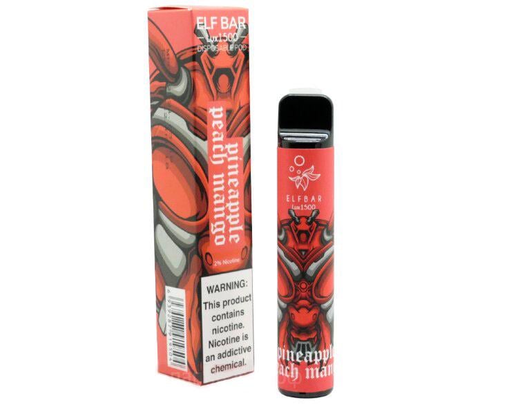 Одноразова електронная сигарета ELF BAR LUX Peach Mango 1500