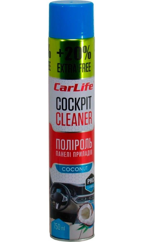 Поліроль для пластику CarLife Cockpit Cleaner Coconut 750 мл (CF758)