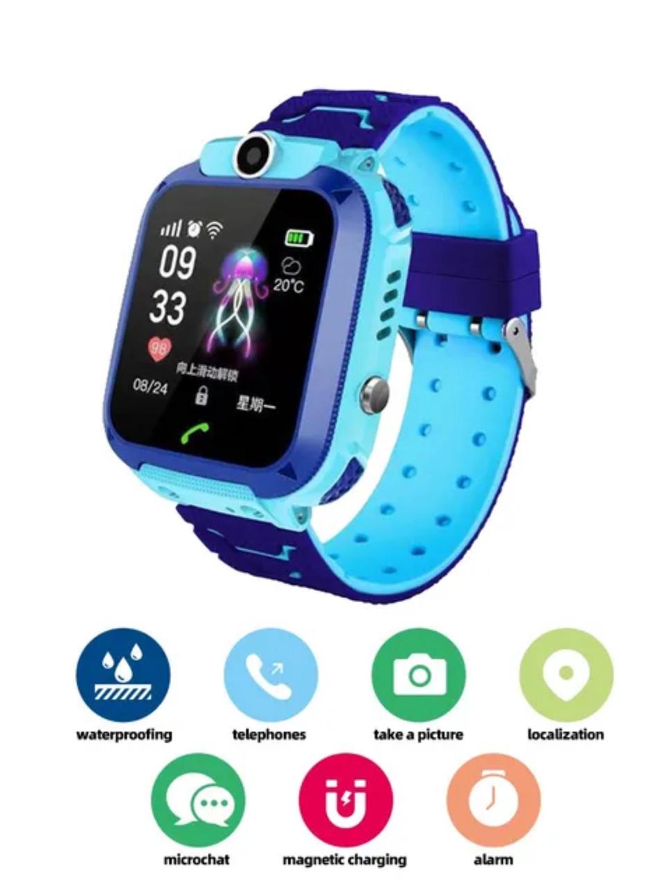 Смарт-часы для детей Q12 Q12 smart watch 2G и GPS-монитор Blue - фото 3