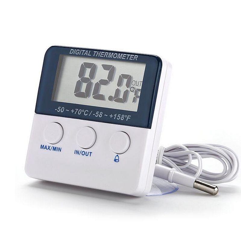 Термометр з РК-дисплеєм та виносним датчиком для морозильної камери котелень та холодильників 2 м - фото 2