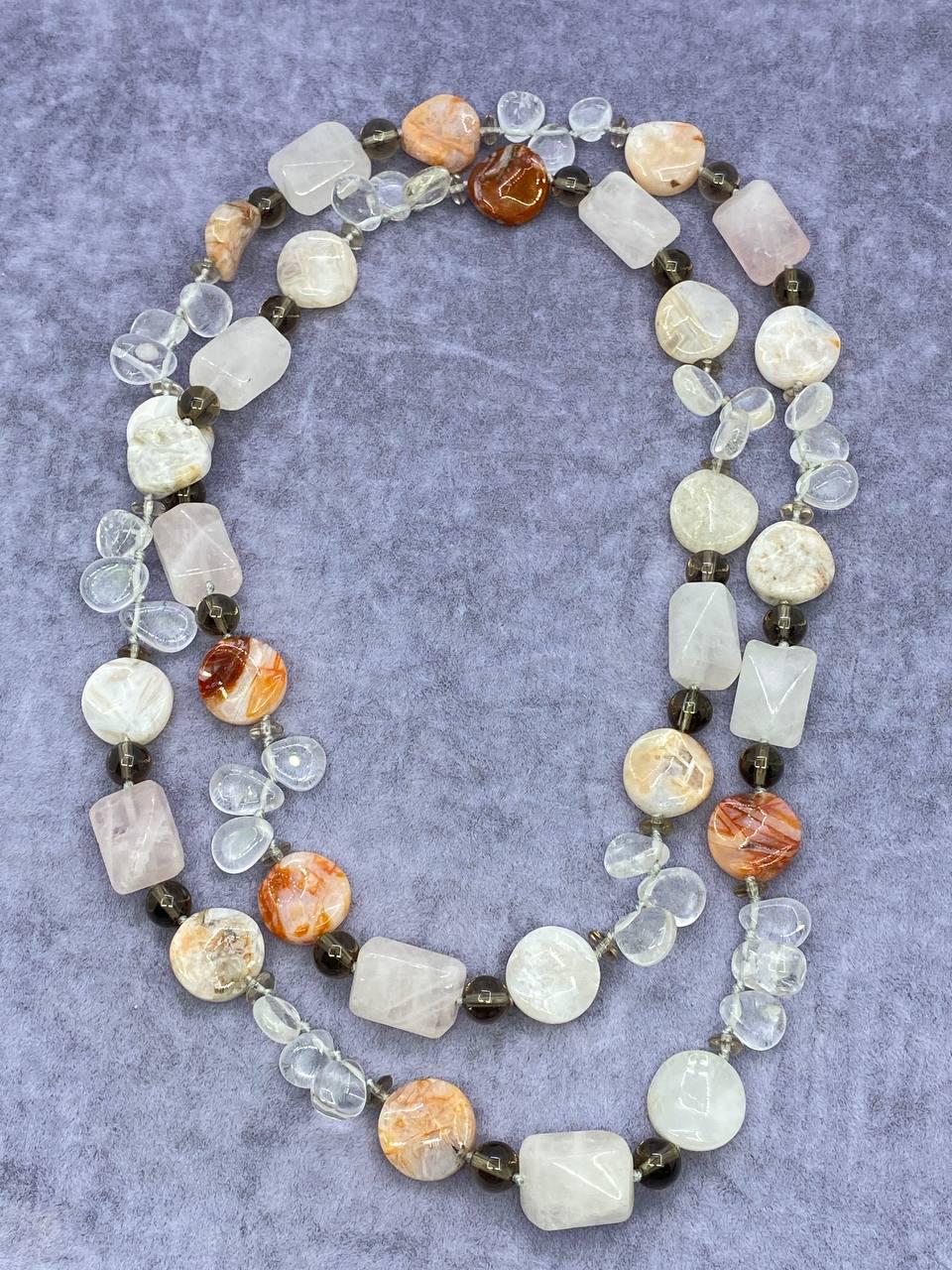 Намисто кварцовий мікс 98 см Різнокольоровий (9985)