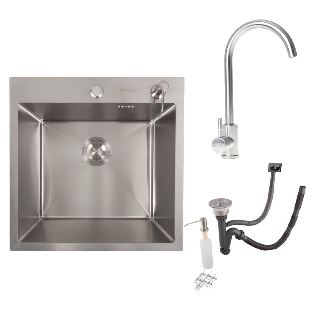 Кухонний комплект Valeso Handmade мийка нержавійка 50x50 см змішувач 56 NESP (000050609)