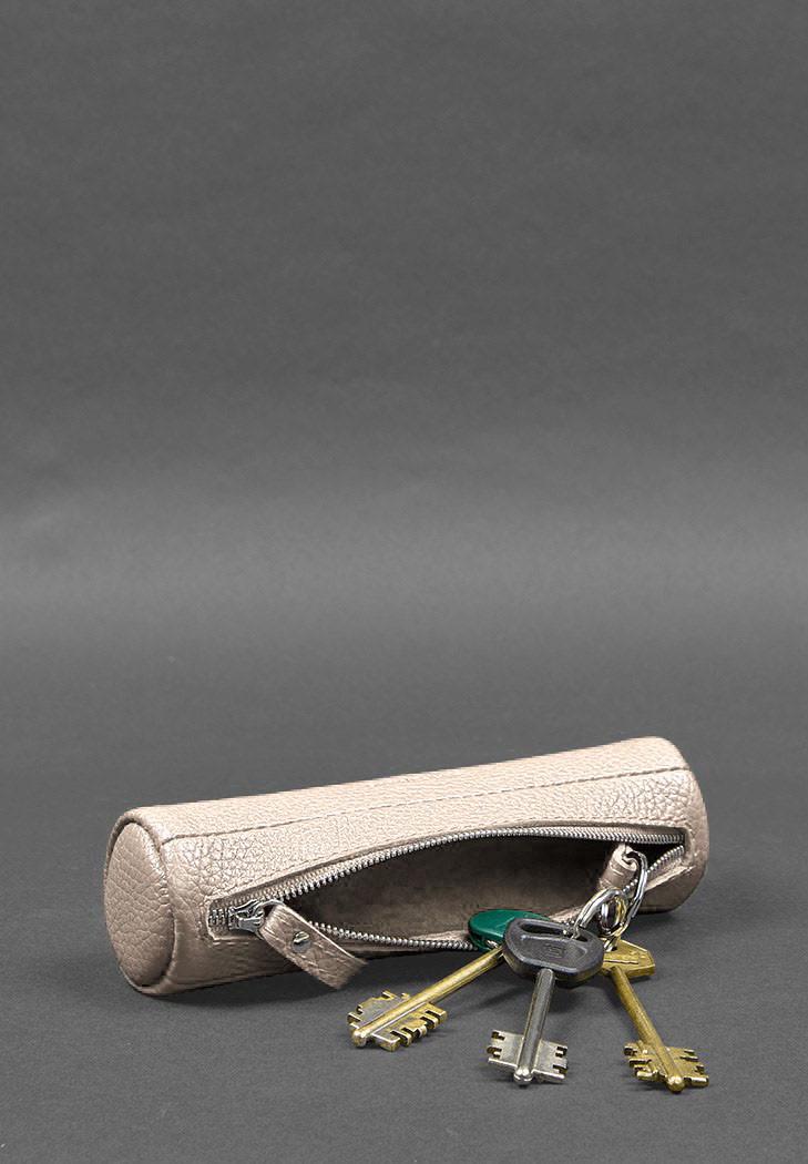 Ключница женская кожаная 3.1 Тубус XL Светло-бежевый (A-028127) - фото 3