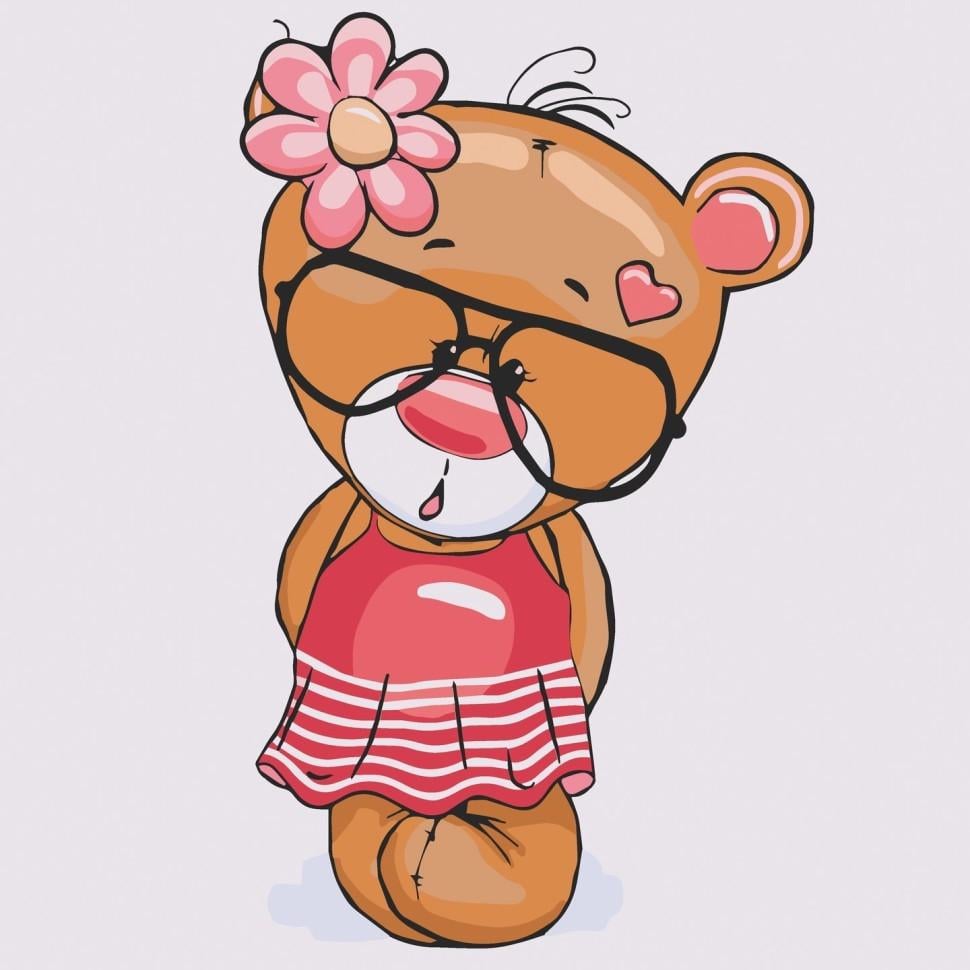 Картина по номерам ART CRAFT Застенчивый медвежонок 30x30 см Разноцветный (PM-194-K-1548)