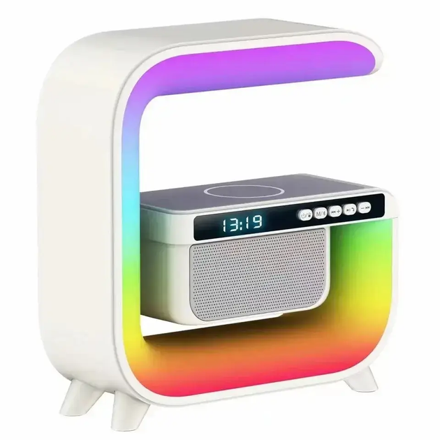 Ночник аккумуляторный RGB G3 с беспроводной зарядкой и Bluetooth колонкой 3W Smart Light Sound Machine