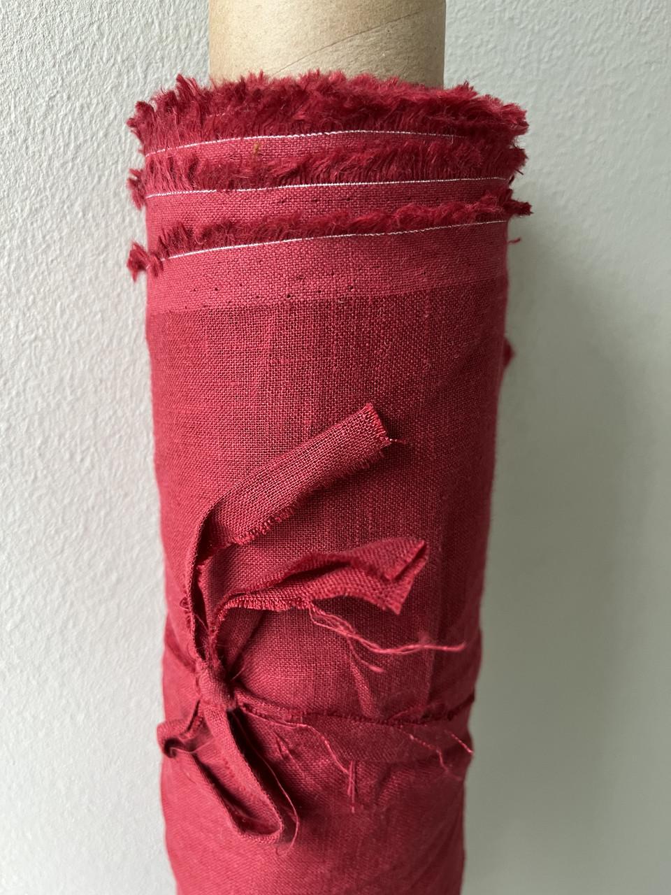 Ткань LINEN PLUS 100% лен 150 см 1358 Бордовый - фото 5