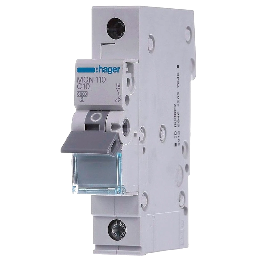 Автоматический выключатель Hager 1P 6kA C-10A 1M MCN110 (99-00016384)