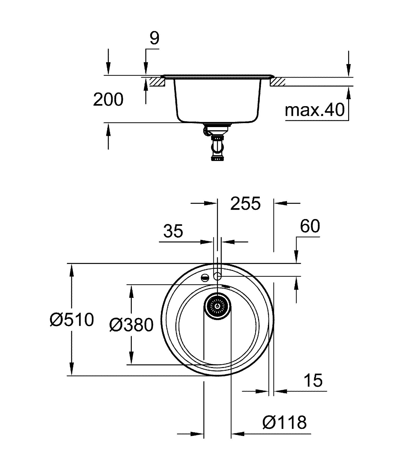 Мийка композитна для кухні Grohe K200 (31656AT0) - фото 2