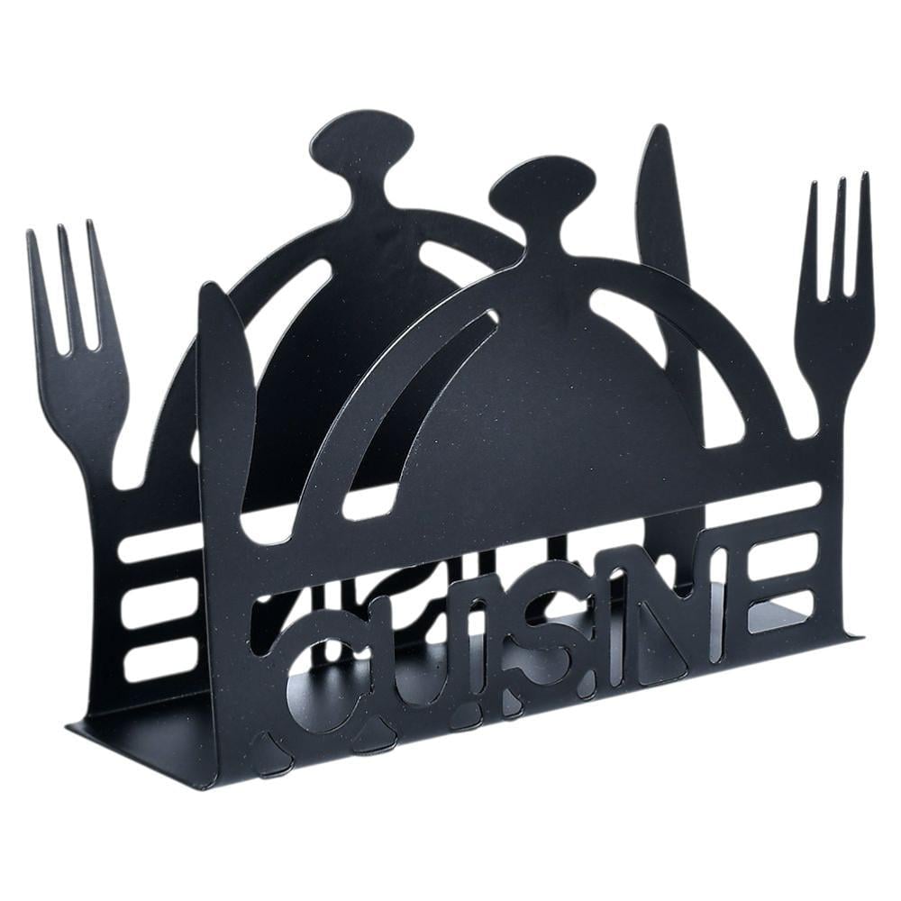 Серветниця настільна Cuisine R99892-4 металева 14х9 см Чорний