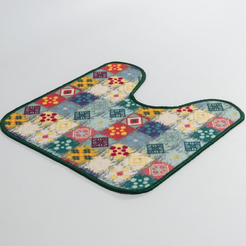 Килимок для туалету Print 201-1 на гумовій основі 57х60 см Зеленй/Блакитний (77117720) - фото 4 Килимок для туалету Print 201-1 на гумовій основі 57х60 см Зеленй/Блакитний (77117720) - фото 4