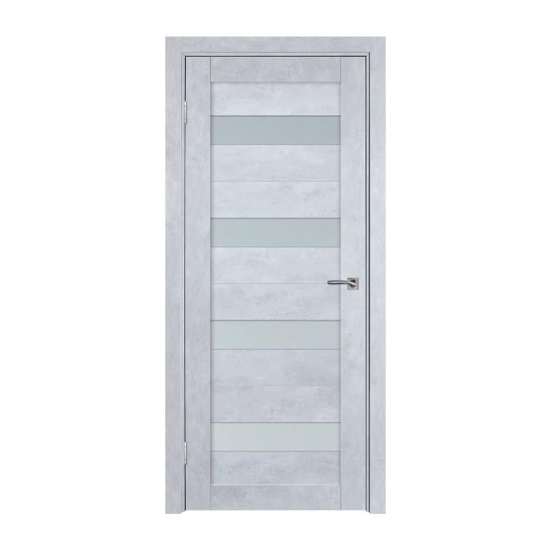Дверное полотно ТД ТД-17 2000х900 мм L Серый бетон/Белое-стекло