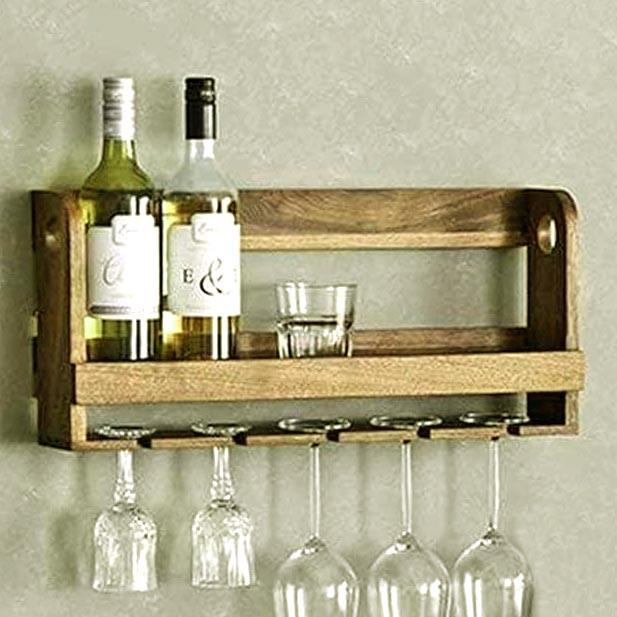 Полка для вина настенная из дерева Тендо Палисандр (ПНК-002502)