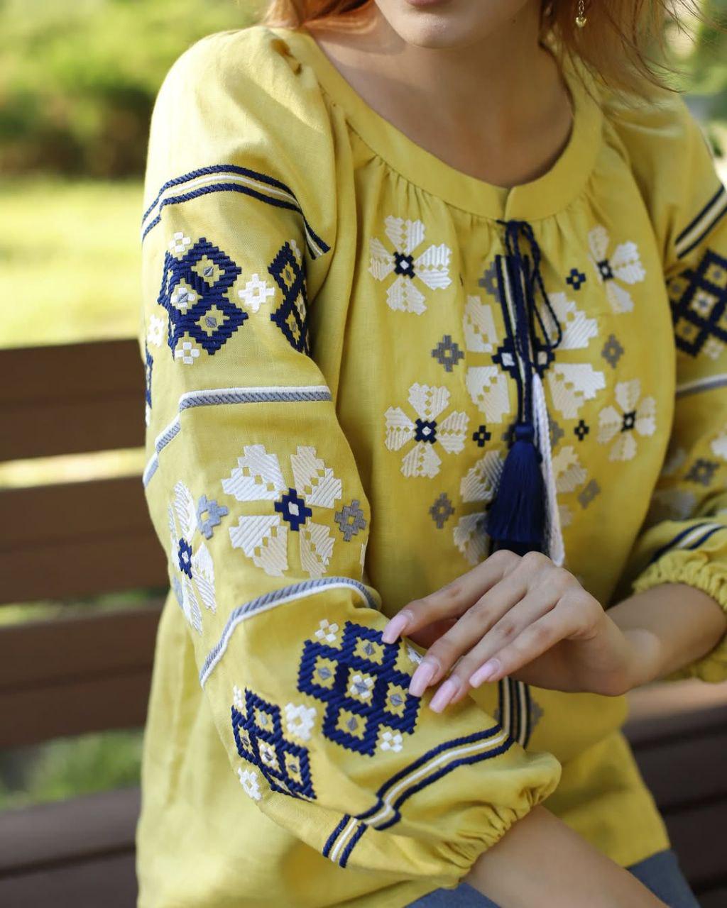 Вышиванка женская р. 44 Горчица (707) - фото 3 Вышиванка женская р. 44 Горчица (707) - фото 3