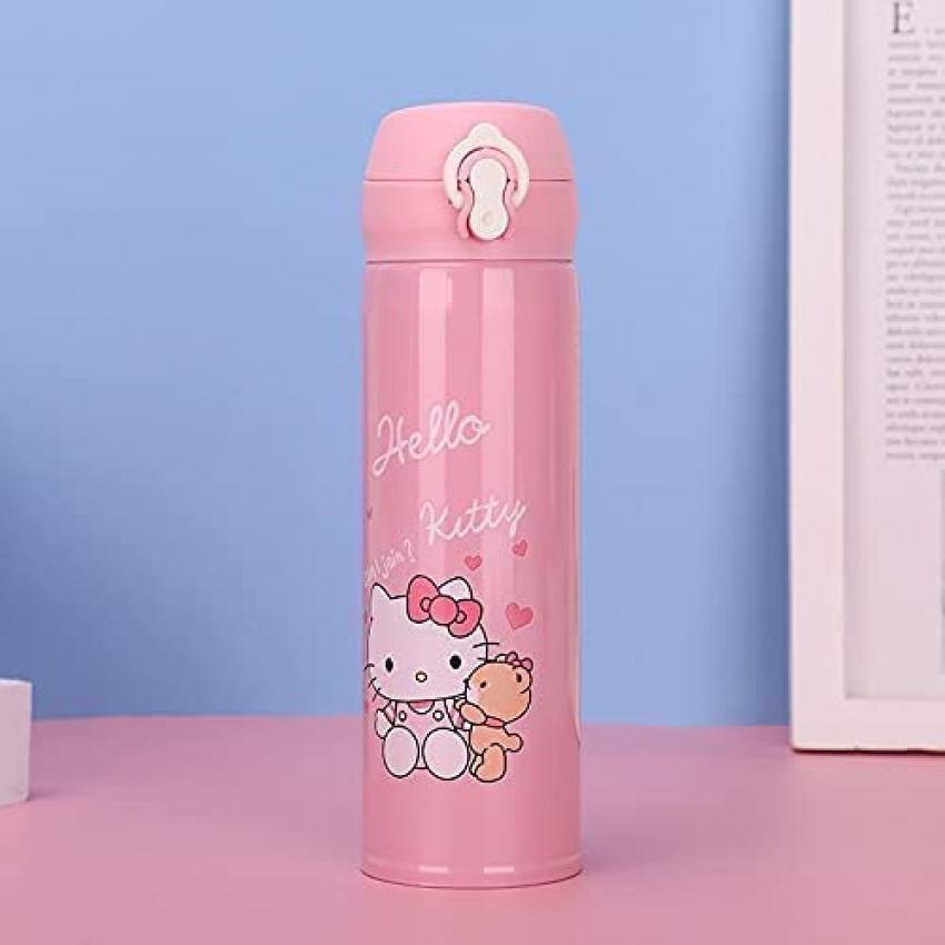Термос с клапаном и поилкой Hello Kitty 500 мл 22х6 см