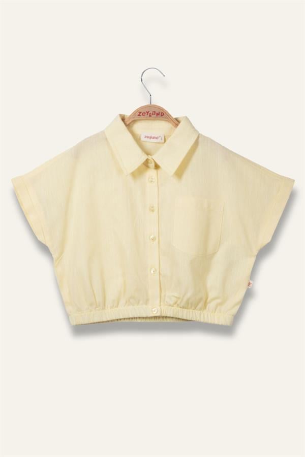 Рубашка для девочки с эластичной талией Zeyland 9-10 лет 140 см Желтый (8683169157444)