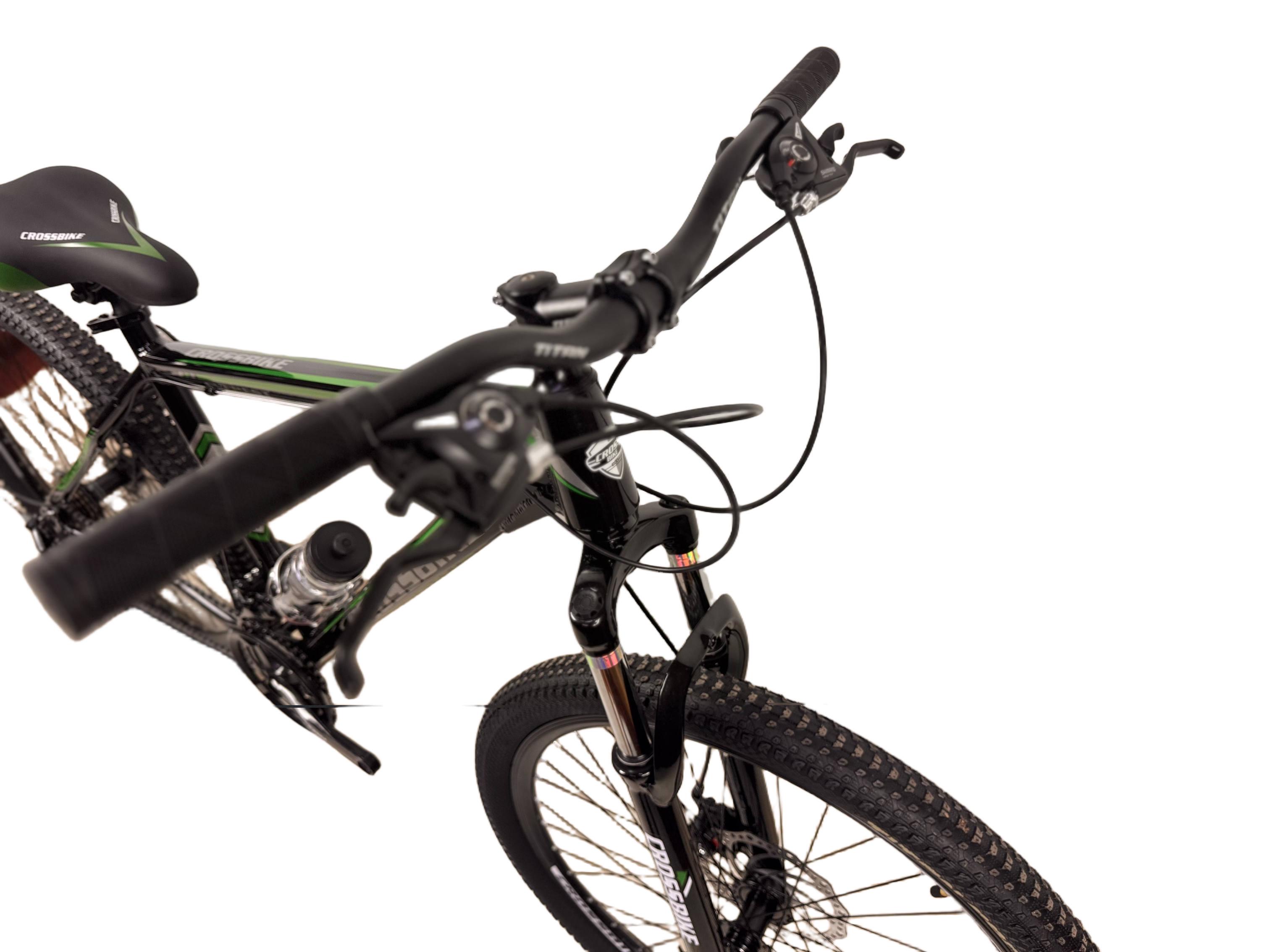 Велосипед CrossBike Everest 27,5" 19,5" Черно-зеленый - фото 3 Велосипед CrossBike Everest 27,5" 19,5" Черно-зеленый - фото 3