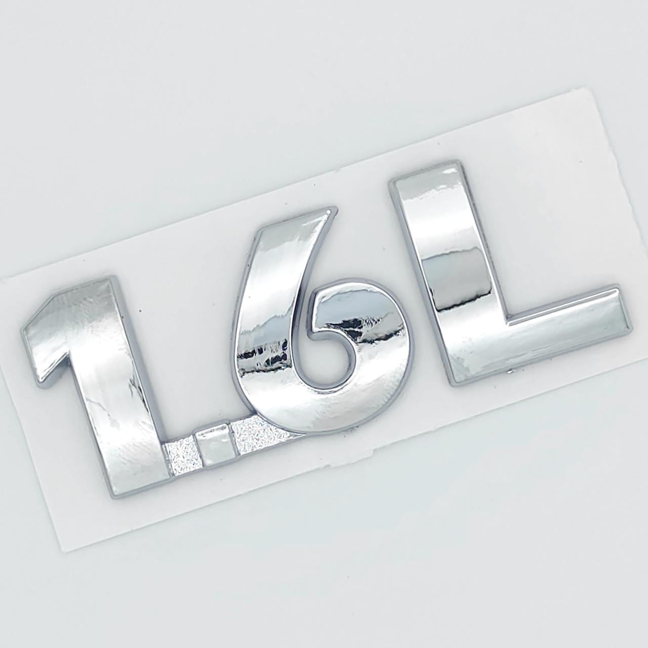 Эмблема надпись 1,6L Chevrolet 5,7х2,7 см ABS Хром глянцевый (3037075373)
