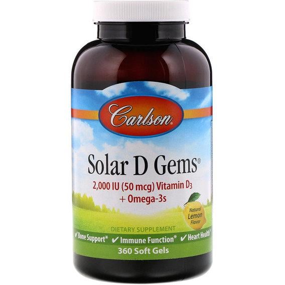 Витамин D Carlson Labs Solar D Gems 2,000 IU 360 Soft Gels Natural Lemon Витамин D Carlson Labs Solar D Gems 2,000 IU 360 Soft Gels Natural Lemon