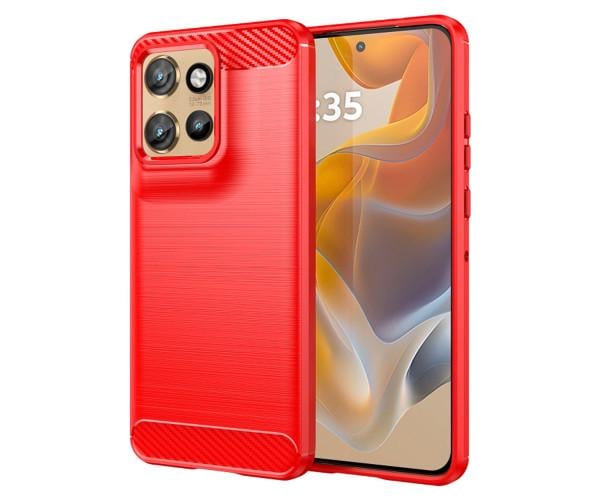  Чехол - накладка Polished Carbon для Motorola Edge 50 Neo Красный