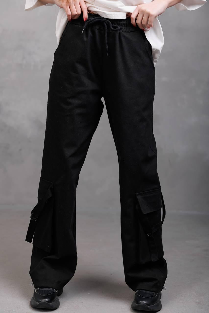 Штаны карго для девочки р. 134 Черный (126918)