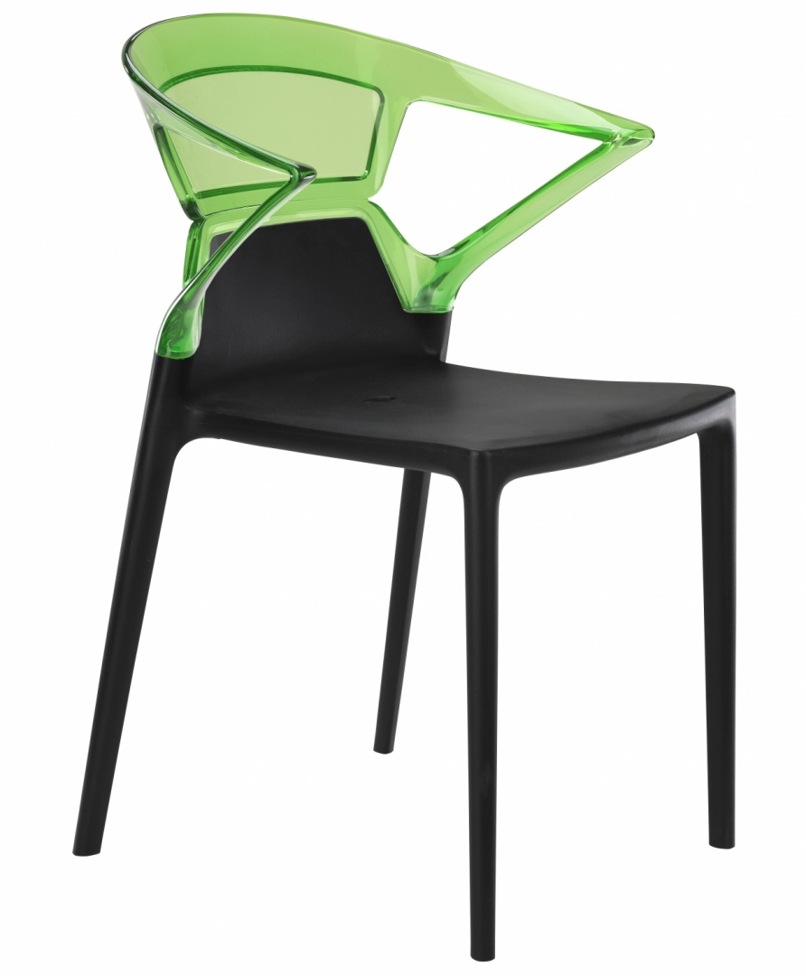 Стул Litolan Papatya Ego-K Черное сидение Прозрачно-зеленый (DR002025)