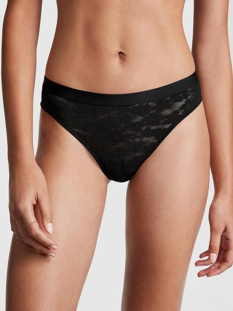 Трусики стринги Victoria's Secret Thong Panty Black M Черный (26124671)