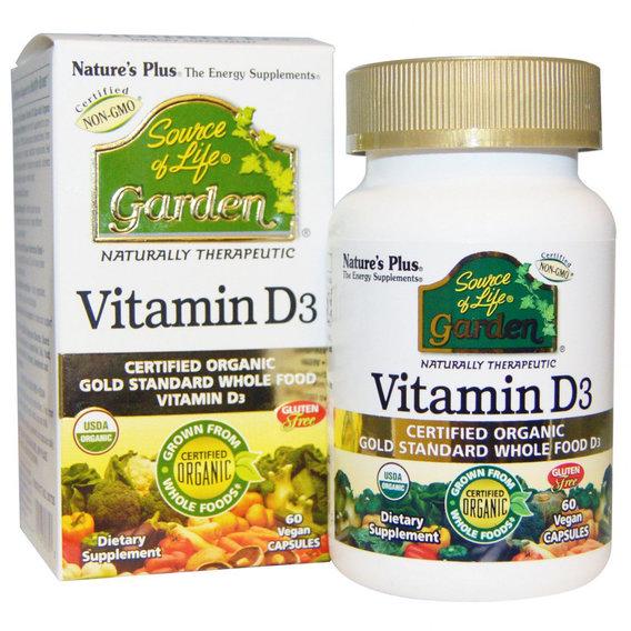 Вітамін D Nature's Plus Source of Life Garden Vitamin D3 5000IU 60 Caps