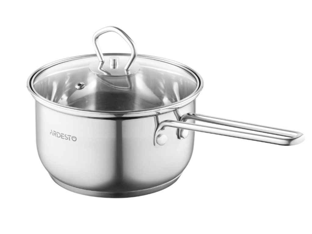 Ківш ARDESTO Gemini Bari нержавіюча сталь зі скляною кришкою 1,6 л (1060829)