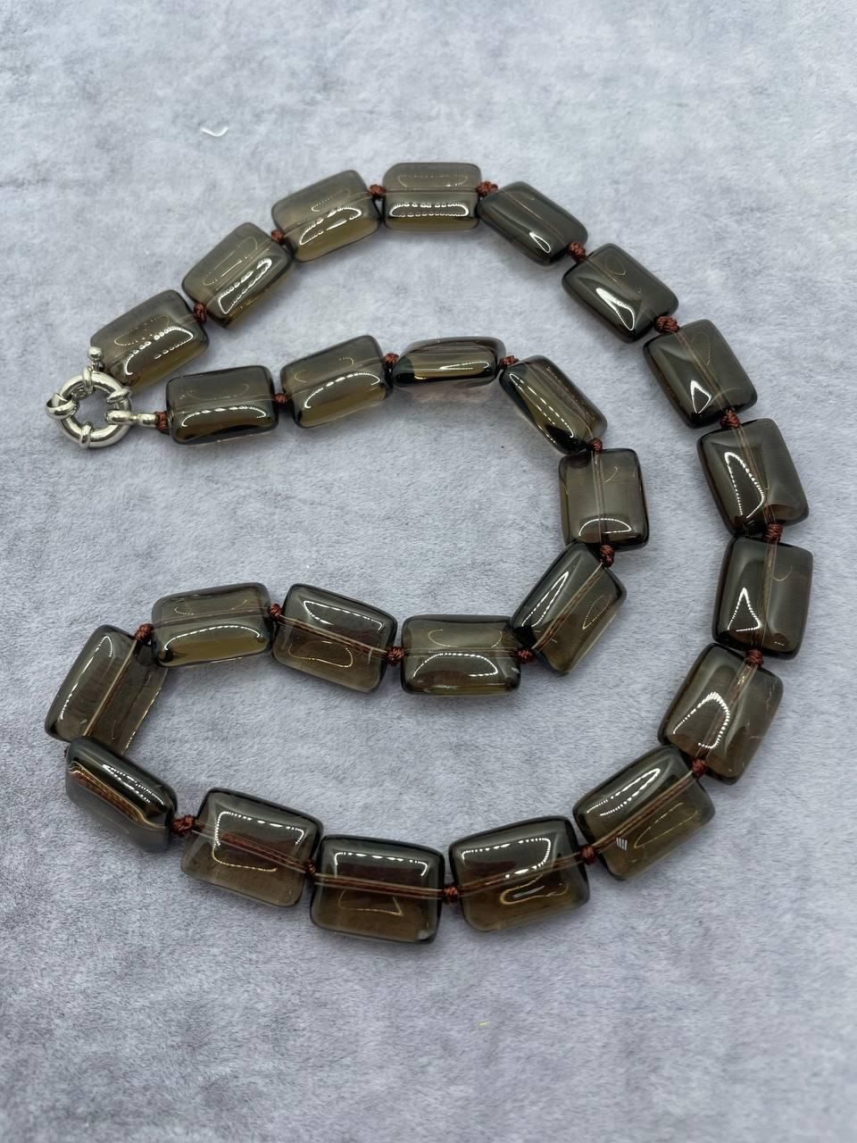 Бусы дымчатый кварц 45 см Коричневый (695)