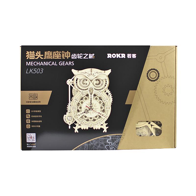 Деревянный 3D конструктор Robotime LK503 Owl Clock - фото 6
