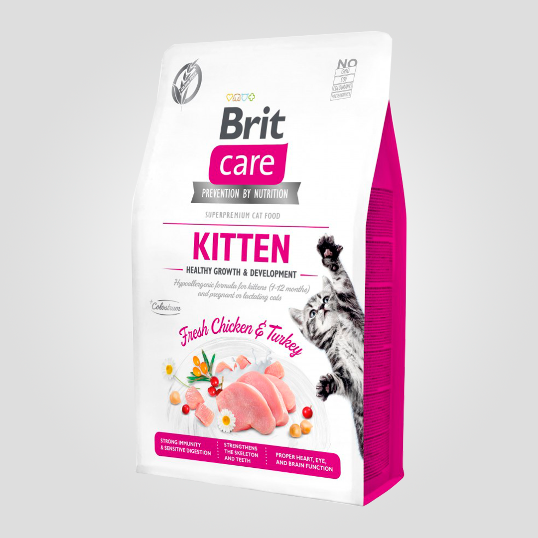 Корм сухой для котят Brit Care Kitten HGrowth&Development здоровый рост и развитие 400 г (20504410)