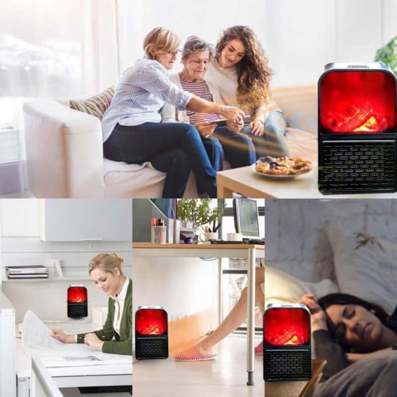 Инфракрасный обогреватель Flame Heater 1000 W Черный - фото 2