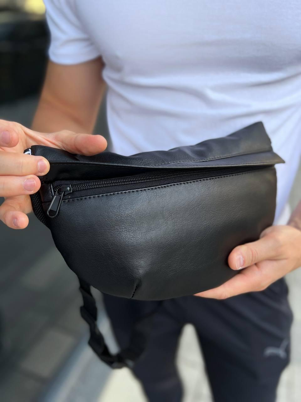 Сумка поясная муж экокожа Черный (39293) - фото 5 Сумка поясная муж экокожа Черный (39293) - фото 5