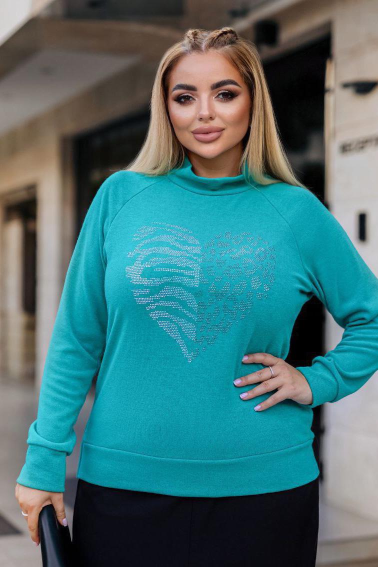 Свитер женский 3XL-4XL Зеленый (192539)