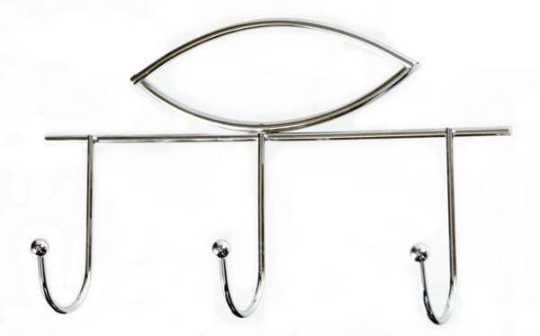 Вешалка настенная AWD interior на 3 крючка 16x27x6 cм метал хромированный (AWD02090224)