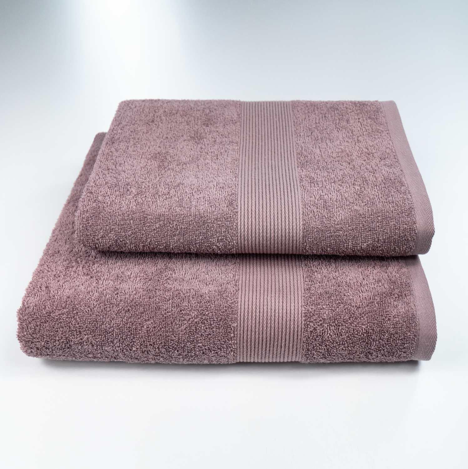 Комплект полотенец GM Textile с бордюром 2 шт. 50х90 см/70х140 см Шоколадный (400b-k2-Chocolate)