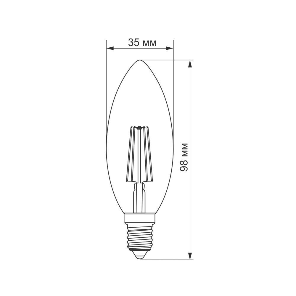 Лампа декоративная Titanum C37 4 Вт E14 2200 K TLFC3704142A Бронза (25524) - фото 3