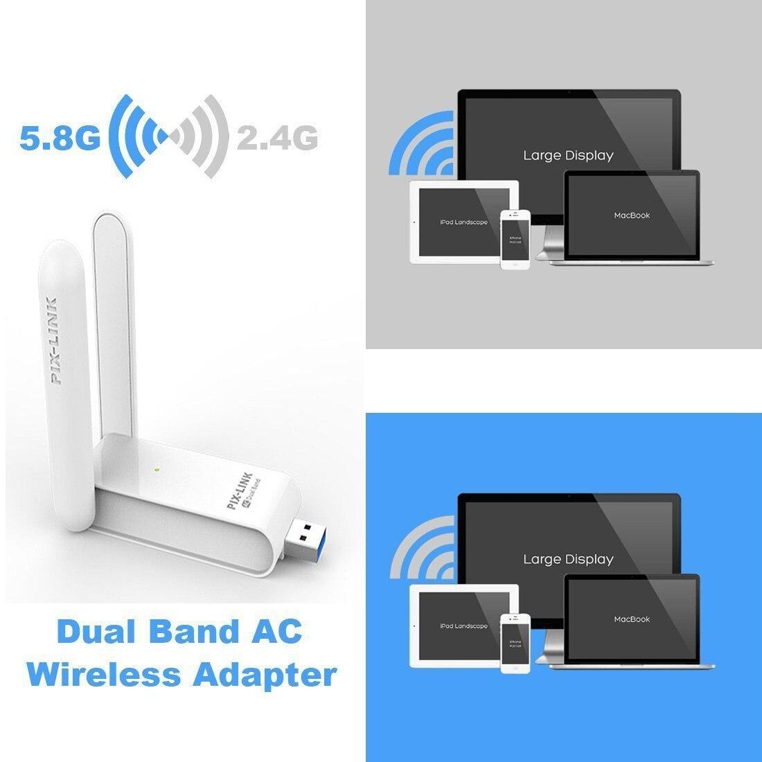 Адаптер WiFi PIX-LINK Dual Band USB 3.0 1200 Mbps (1970081114) - фото 2